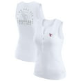 thumbnail image 1 of Women's WEAR by Erin Andrews White Cleveland Guardians Rib-Knit Henley Tank Top, 1 of 5