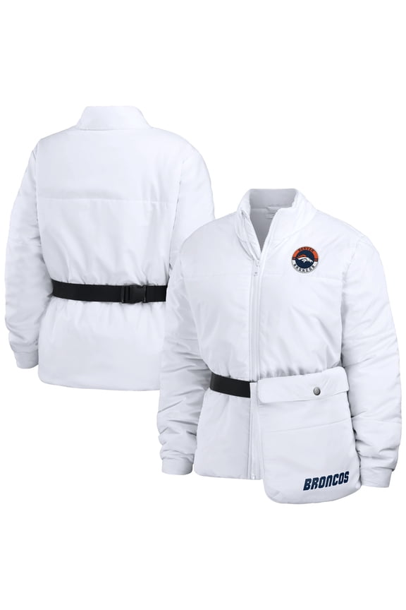 Women's WEAR by Erin Andrews White Denver Broncos Packaway Full-Zip Puffer Jacket
