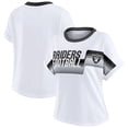 thumbnail image 1 of Women's WEAR by Erin Andrews White Las Vegas Raiders Cropped Center Stripe Dolman T-Shirt, 1 of 6
