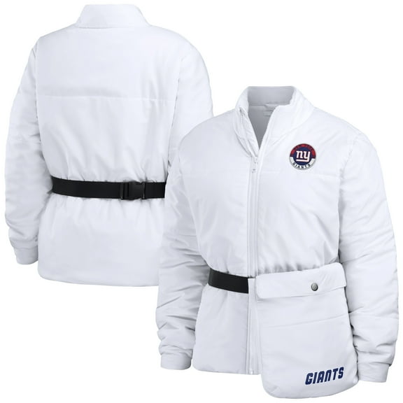 Women's WEAR by Erin Andrews White New York Giants Packaway Full-Zip Puffer Jacket