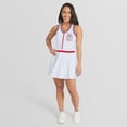 thumbnail image 1 of Women's WEAR by Erin Andrews White Philadelphia Phillies Zip-Front Pleated Tri-Blend Scoop Neck Tank Dress, 1 of 4