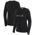 thumbnail image 1 of Women's WEAR by Erin Andrews x Gracie Hunt Black Buffalo Bills Mesh Panel Long Sleeve T-Shirt, 1 of 6