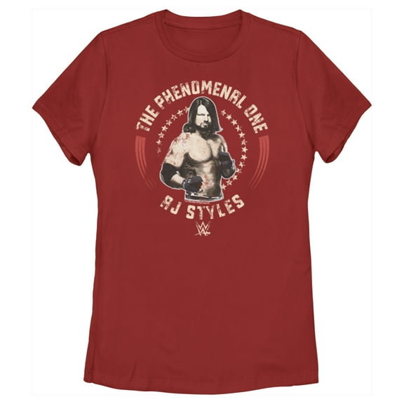 Women's WWE AJ Styles The Phenomenal One Graphic Tee Red Medium