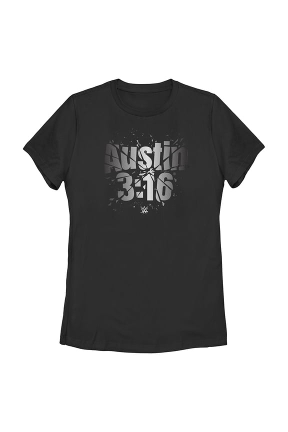 Women's WWE Austin 3:16 Shattered Logo Graphic Tee Black 2X Large