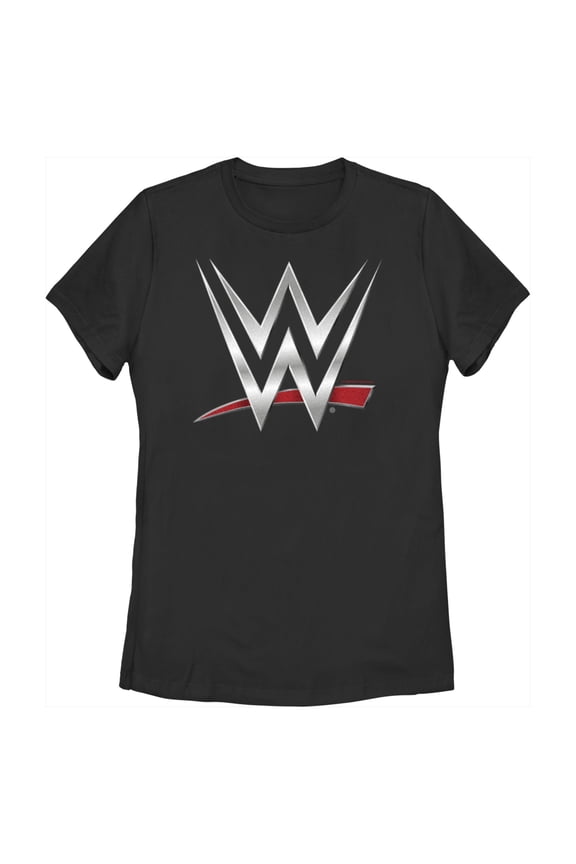 Women's WWE Chrome Logo Graphic Tee Black Small