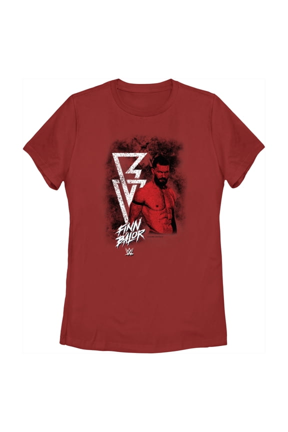 Women's WWE Finn Balor Portrait Graphic Tee Red Medium