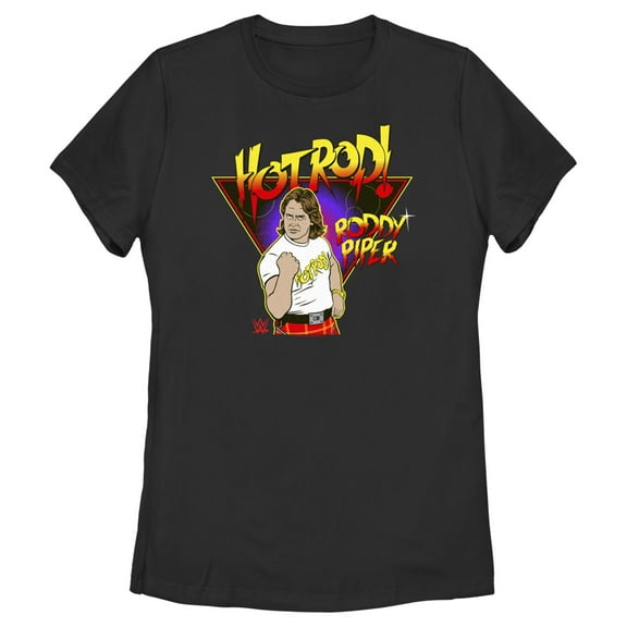 Women's WWE Hot Rod Roddy Piper Graphic Tee Black Small