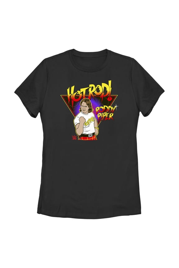 Women's WWE Hot Rod Roddy Piper Graphic Tee Black Small