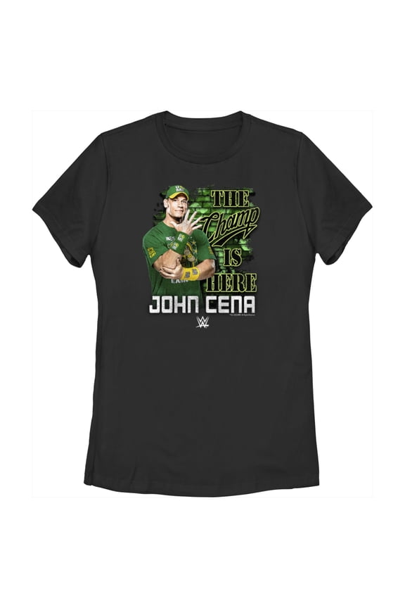 Women's WWE John Cena The Champ is Here  Graphic Tee Black 2X Large