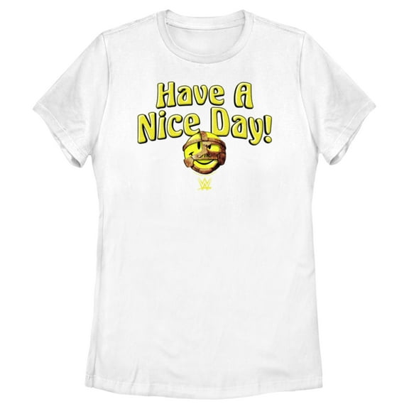 Women's WWE Mankind Have a Nice Day Logo  Graphic Tee White Small