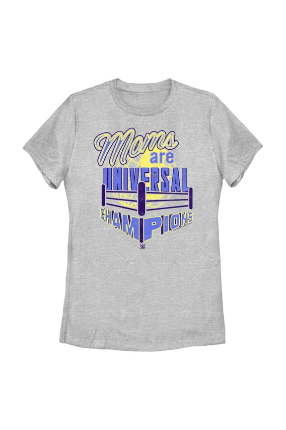 Women's WWE Moms Are Universal Champions Graphic Tee Athletic Heather Medium