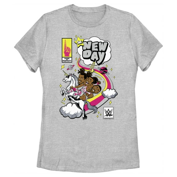 Women's WWE New Day Unicorn Comic Graphic Tee Athletic Heather X Large
