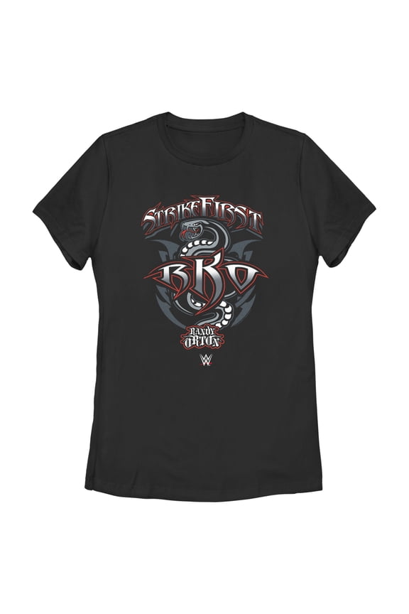 Women's WWE Randy Orton Strikefirst RKO  Graphic Tee Black Small