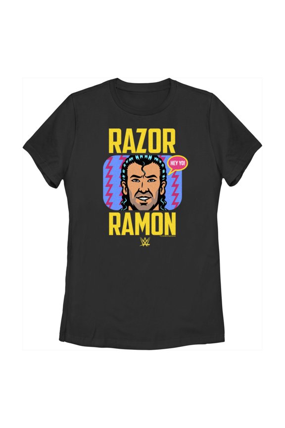 Women's WWE Razor Ramon Comic Graphic Tee Black Medium