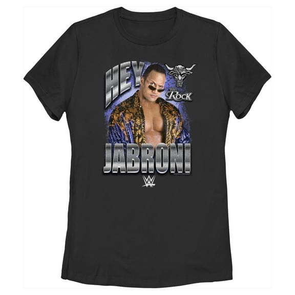 Women's WWE The Rock Hey Jabroni Graphic Tee Black Large