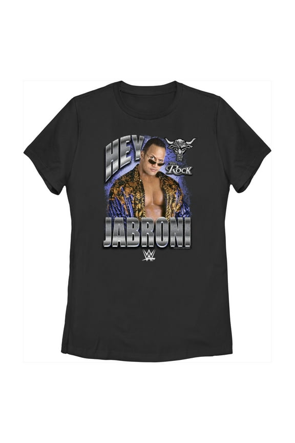 Women's WWE The Rock Hey Jabroni Graphic Tee Black Medium
