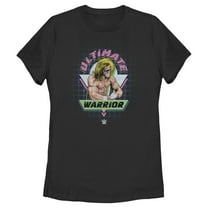 Women's WWE Ultimate Warrior Retro Logo Graphic Tee Black Medium