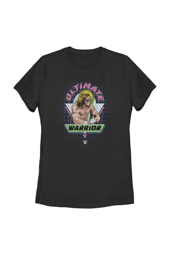 Women's WWE Ultimate Warrior Retro Logo Graphic Tee Black Medium