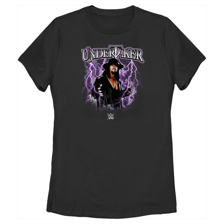 Women's WWE Undertaker Purple Lightning Logo Graphic Tee Black