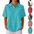 thumbnail image 1 of Women's Waffle Golf Polo Shirts Summer 2026 Striped Short Sleeve T-Shirt Casual Tennis Work Athletic Tops Multicolor L, 1 of 8