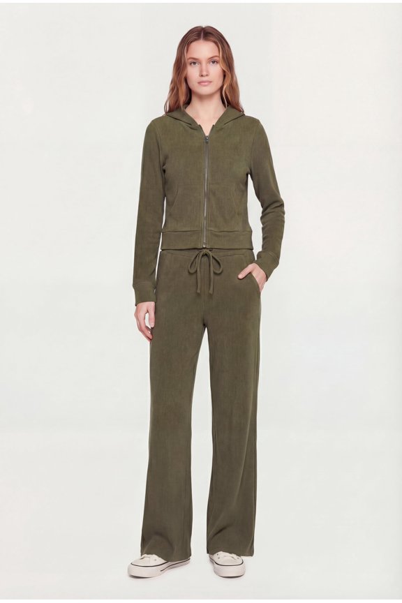 Women's Waffle Knit Drawstring Waist Pants
