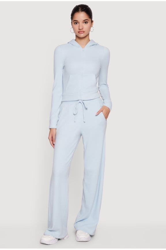 Women's Waffle Knit Drawstring Waist Pants