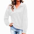 thumbnail image 1 of Women’s Waffle Lapel Button Sweatshirt Oversized Long Sleeve Pullover Sweatshirt Fall Loose Fits Casual Layered Tops, 1 of 5
