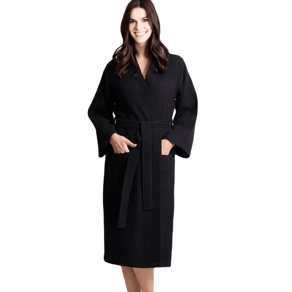 Women's Waffle Long Premium CottonBlend Bathrobe