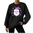 thumbnail image 1 of Women's Waffle Pullover Sweatshirt Santa Claus Graphic Tops Merry Christmas Shirts Xmas Novelty Tees Happy Festival Outfits Christmas Hat Clothing Comfy Pullovers, 1 of 7