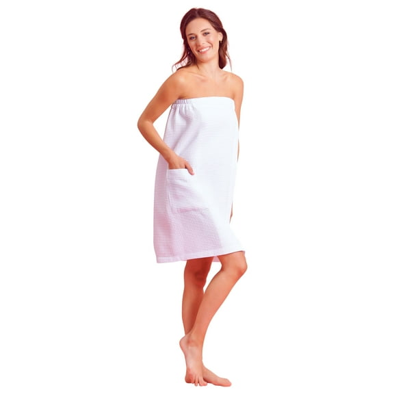 Women's Waffle Spa/Bath Wrap - Soft, Light, and Comfortable with Adjustable Closure for Swift Drying