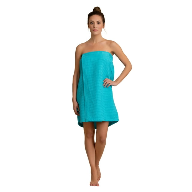 Women's Waffle Spa/Bath Wrap - Soft, Light, and Comfortable with Adjustable Closure for Swift Drying
