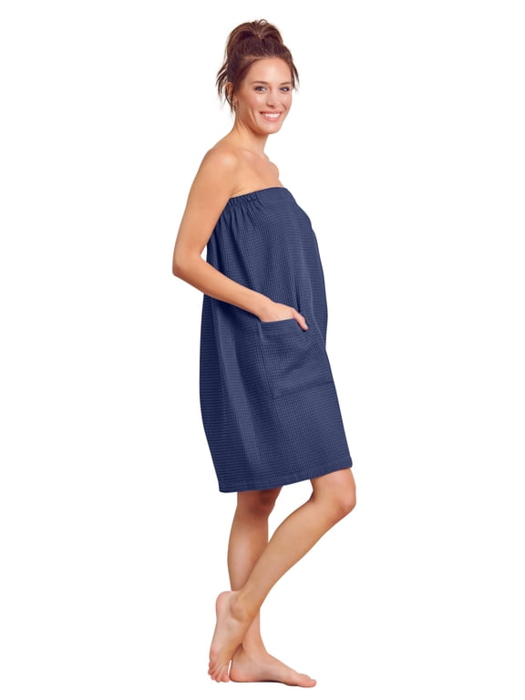 Women's Waffle Spa/Bath Wrap - Soft, Light, and Comfortable with Adjustable Closure for Swift Drying