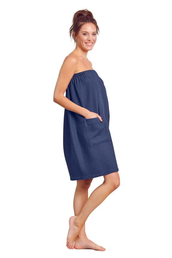 Women's Waffle Spa/Bath Wrap - Soft, Light, and Comfortable with Adjustable Closure for Swift Drying