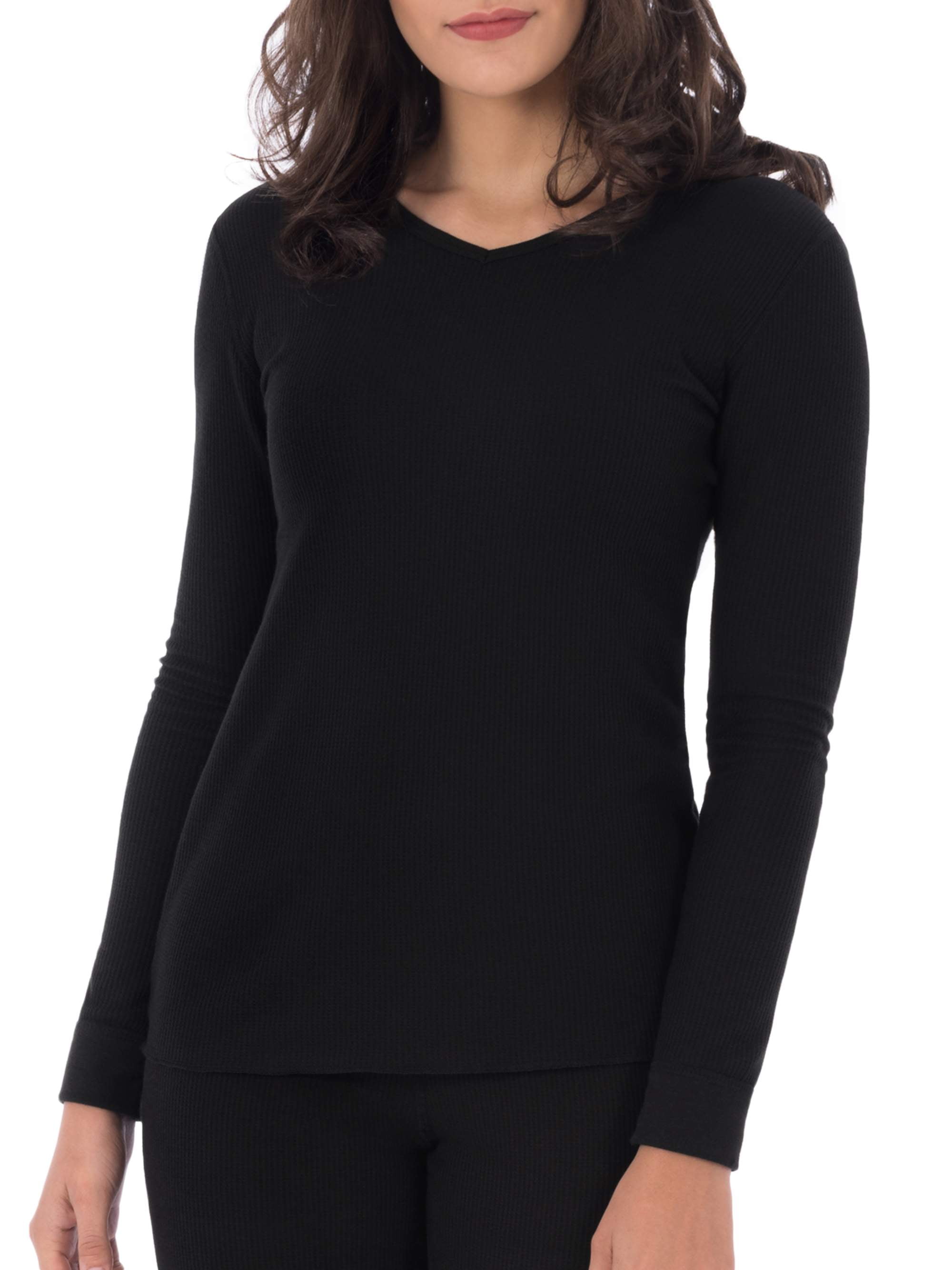 Women's Waffle Thermal Underwear VNeck Top