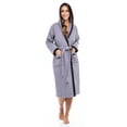 thumbnail image 1 of Women’s Waffle Weave Robe Ladies Hooded Bathrobe 100% Terry Cotton Spa Robes Gray S, 1 of 8