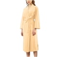 thumbnail image 1 of Women's Waffles Bathrobe Unisex Soft Knit Lightweight Kimonos Robe Mid-Length Spa Bath Robes Solid Color Homewear with Pockets Beige XL, 1 of 3