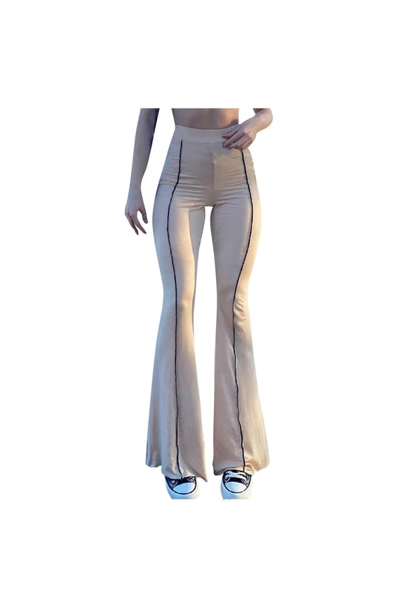 Women's Waist Bootleg Flared Bottom Workout Yoga Pants Leggings