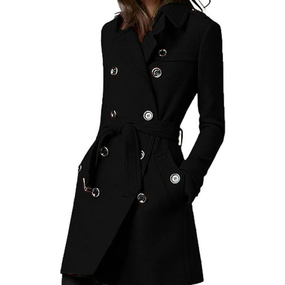 Women's Waist High Double Overcoat With Belted Design For Winter Fashion" Warm Colorful Winter Jackets Formal Fall Jackets for Women Heavy Overcoat Womens Winter Jackets Cold Weather Womens Winter