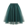thumbnail image 1 of Women's Waist Pleated Mesh Skirt - Soft Drape Mid-Length A-Line, Polyester, Christmas Print, S-XL, 1 of 2