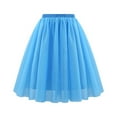 thumbnail image 1 of Women's Waist Pleated Mesh Skirt - Soft Drape Mid-Length A-Line, Polyester, Christmas Print, S-XL, 1 of 2