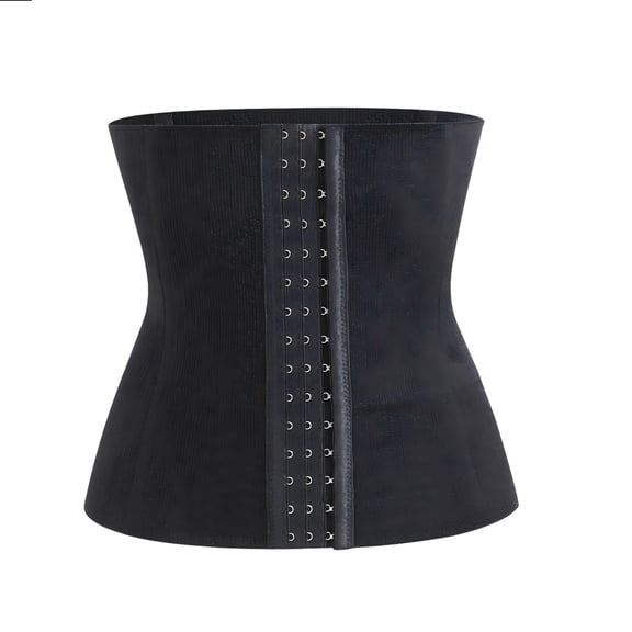 Women's Waist Trainer Corset Front Hook Tummy Hourglass Shaper Girdle Belt for Gym Workout Postpartum Wear Black L