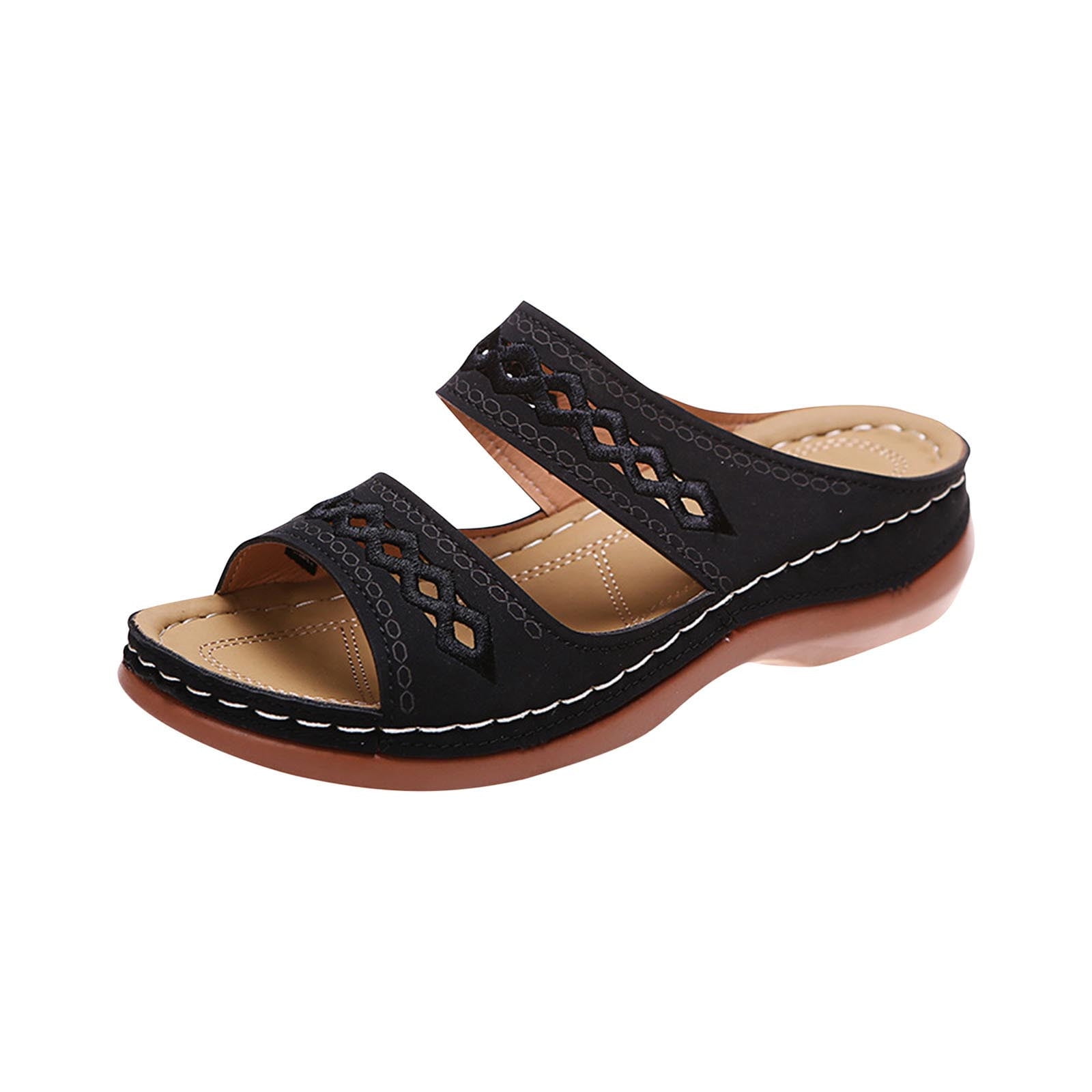 Women's Walking Sandals with Arch Support Summer Wide Width Wedges ...