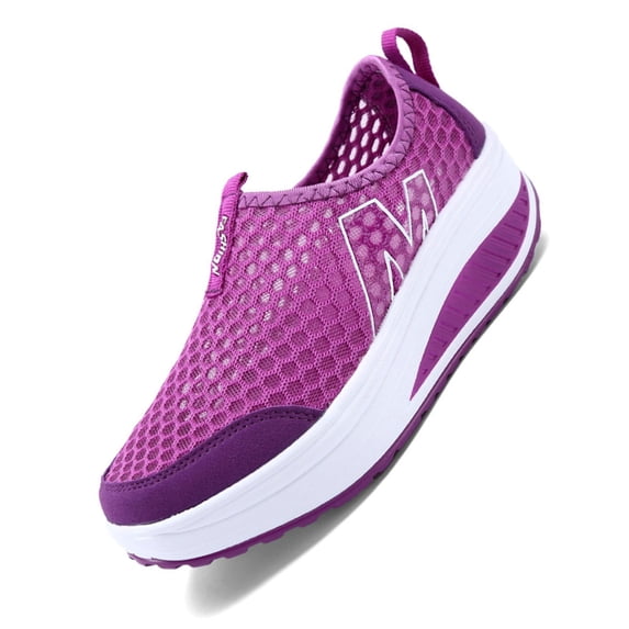 Women's Walking Shoes Arch Support Comfortable Wide Sports Sneakers,Purple,US:7