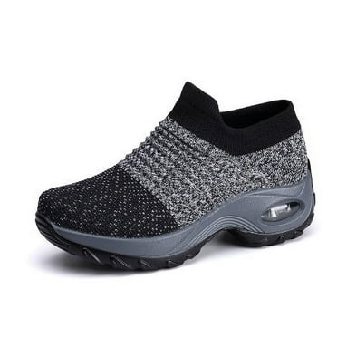 Women's Walking Shoes Arch Support Knit Upper Non Slip Shoes Breathable Lightweight for Plantar Fasciitis