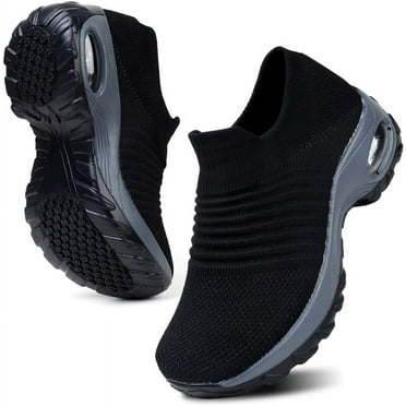 Women's Walking Shoes Arch Support Non Slip Work Shoes Breathable Knit Upper Lightweight for Plantar Fasciitis