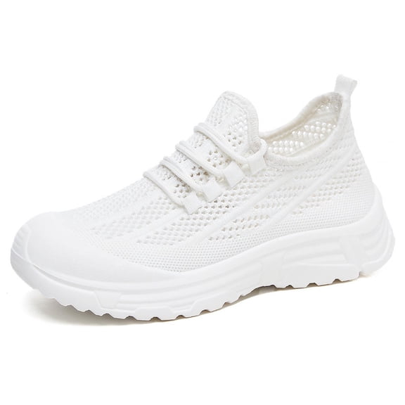 Women's Walking Shoes with Breathable Mesh Upper Women's Casual On Shoes Breathable Comfortable Flat Loafers For Daily Walking Outdoor Leisure With Elastic Closure Lightweight Design