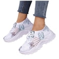 thumbnail image 1 of Women's Walking Shoes Composite Toe Work Barefoot Sneakers Shoes Breathable Flexible Fashion Sneakers for Daily Wear Green Size 8.5, 1 of 6