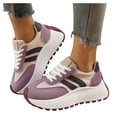 thumbnail image 1 of Women's Walking Shoes Cushioning Breathable Tennis Running Slip on Comfortable Gym Workout Non Slip Athletic Fashion Sneakers Purple Size 8.5, 1 of 6