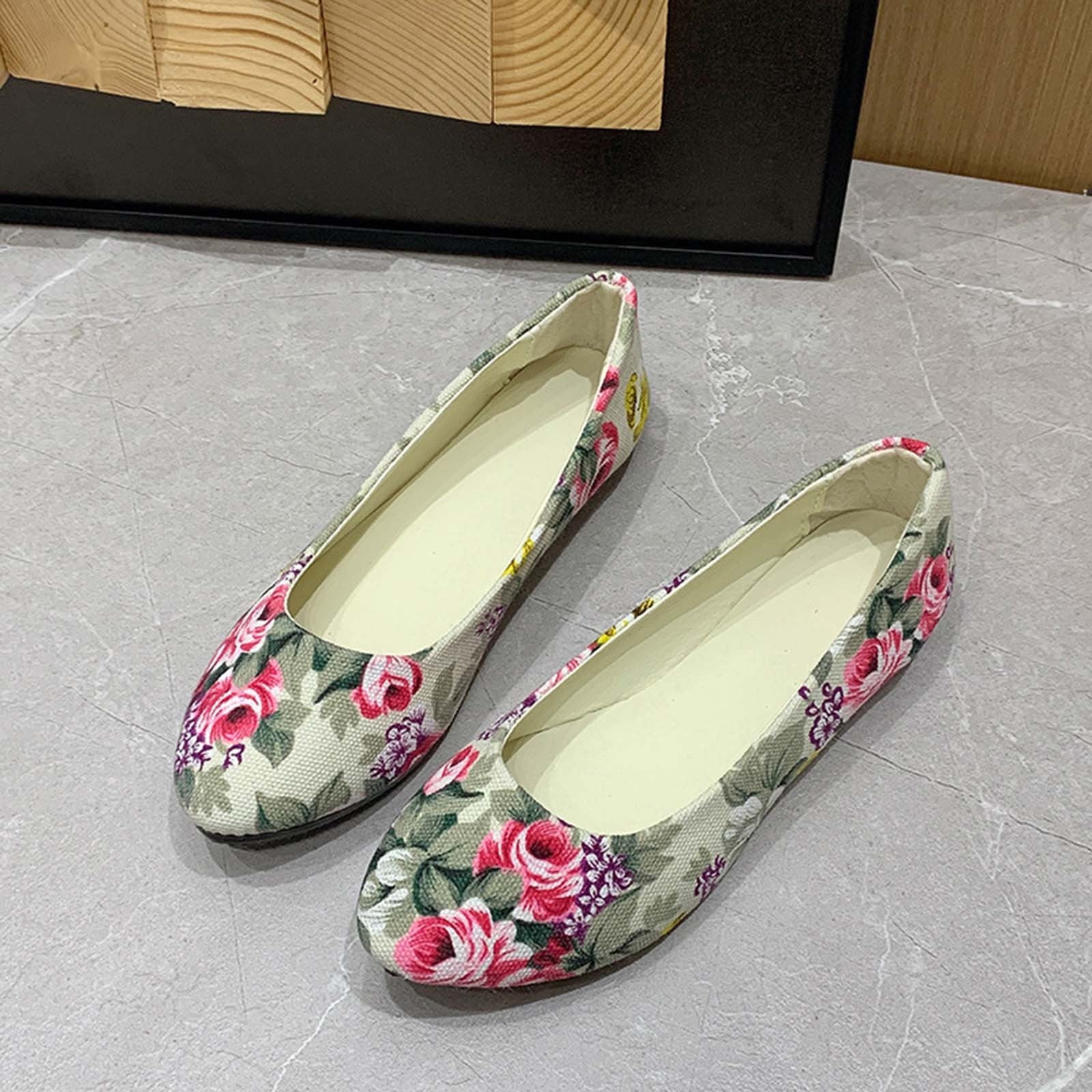 Vintage Soft Flats Toe Cotton Canvas Fabric Shoes Woman main image 1