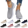thumbnail image 1 of Women's Walking Shoes Lightweight Comfortable Workout Casual Non Slip Fashion Sneakers Orthopedic Woven Breathable Slip On Arch Support Running Sock Shoes Women Mesh Athletic Sneaker,Gray,41, 1 of 7